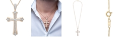 Macy's Men's Diamond Cross 22" Pendant Necklace (1/2 ct. t.w.) in 14k Gold-Plated Sterling Silver